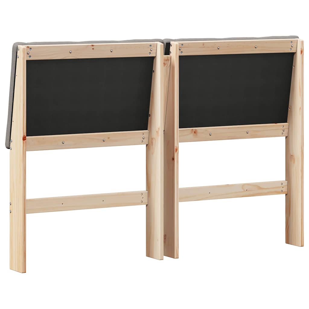 vidaXL Gepolstertes Kopfteil Taupe 140 cm Massives Kiefernholz