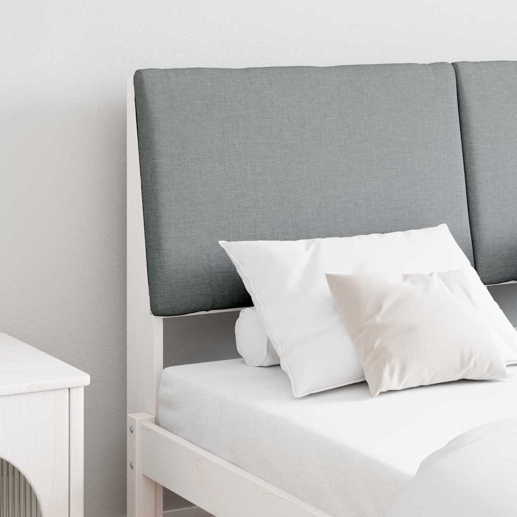 Gepolstertes Kopfteil Hellgrau 140 cm Massives Kiefernholz