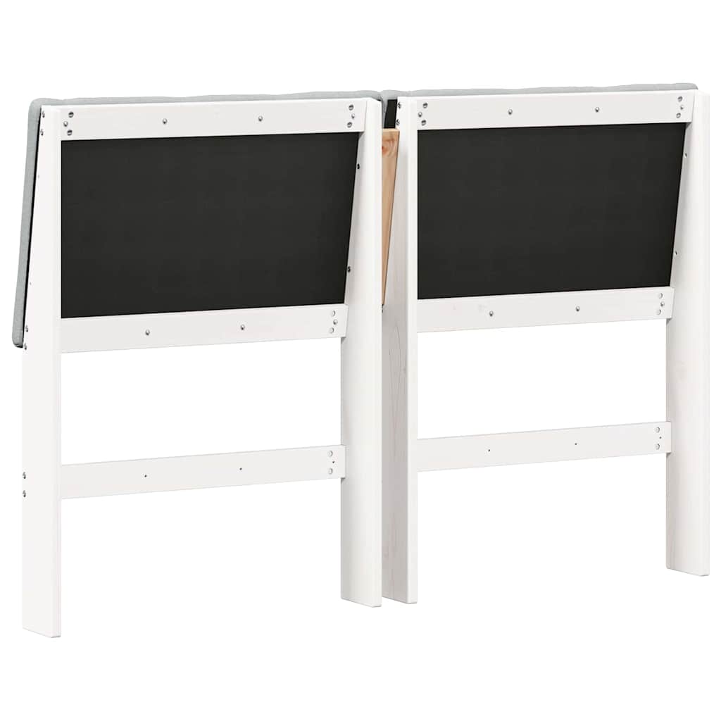 Gepolstertes Kopfteil Hellgrau 140 cm Massives Kiefernholz