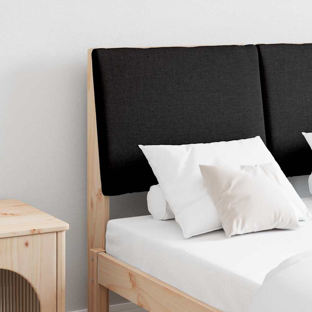 vidaXL Gepolstertes Kopfteil Schwarz 135 cm Massives Kiefernholz