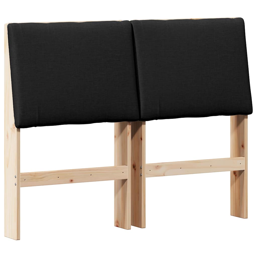 vidaXL Gepolstertes Kopfteil Schwarz 135 cm Massives Kiefernholz