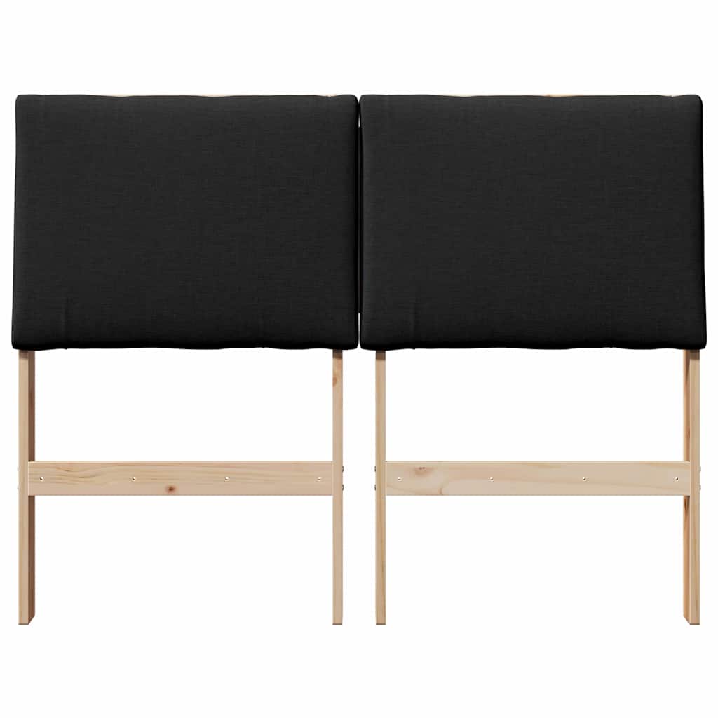 vidaXL Gepolstertes Kopfteil Schwarz 135 cm Massives Kiefernholz
