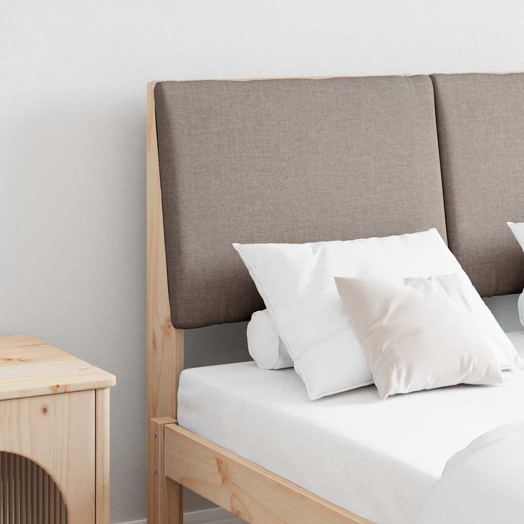 vidaXL Gepolstertes Kopfteil Taupe 135 cm Massives Kiefernholz