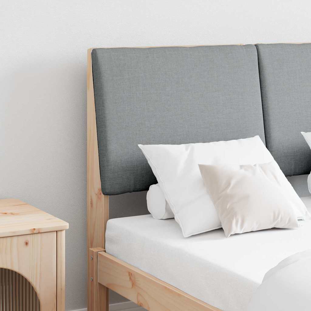 Gepolstertes Kopfteil Hellgrau 120 cm Massives Kiefernholz