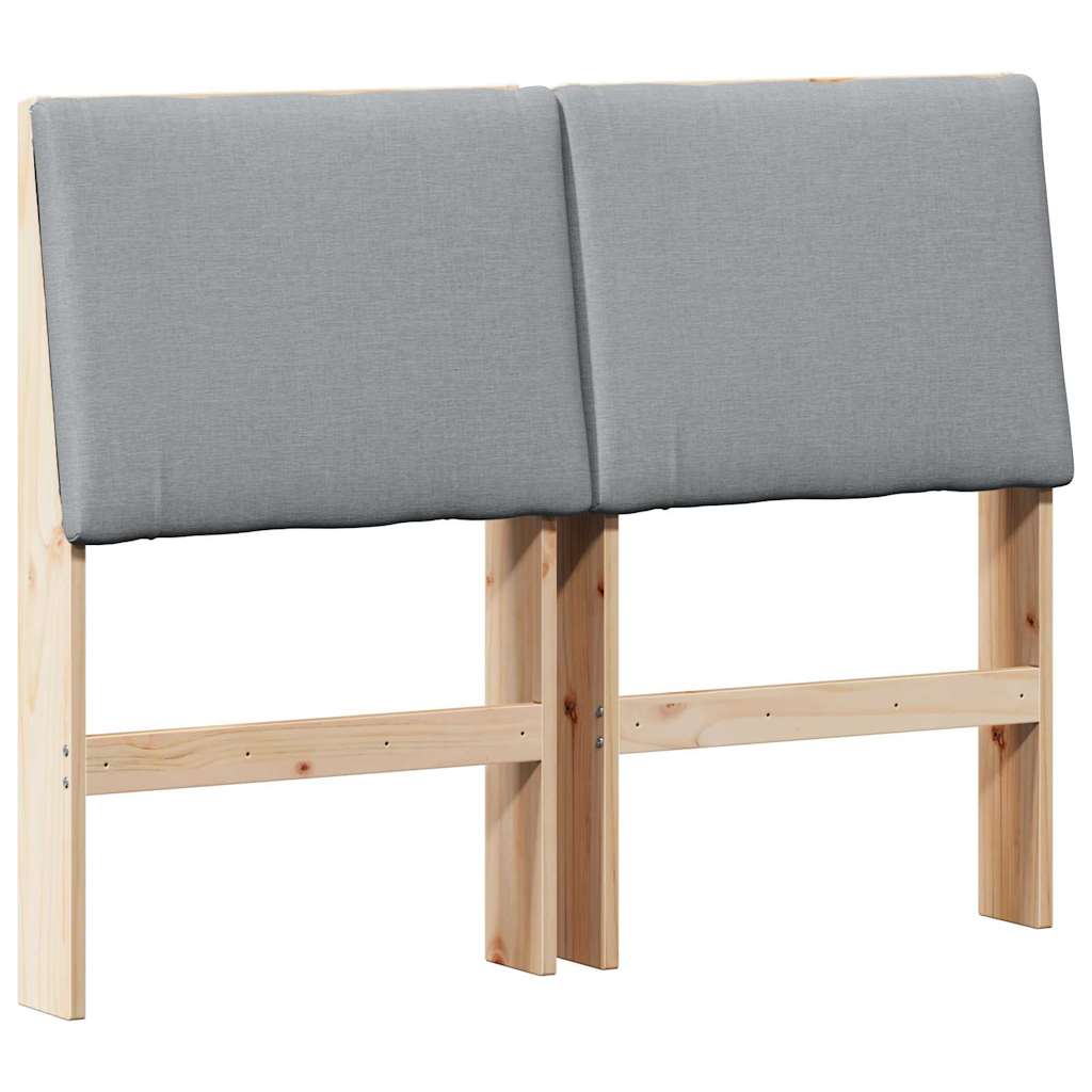 Gepolstertes Kopfteil Hellgrau 120 cm Massives Kiefernholz