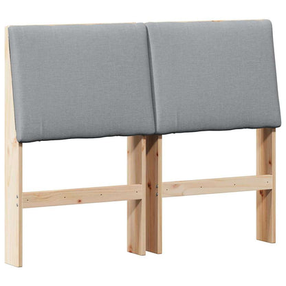 Gepolstertes Kopfteil Hellgrau 120 cm Massives Kiefernholz