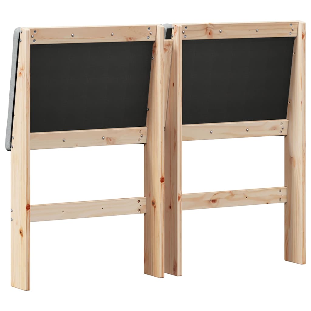 Gepolstertes Kopfteil Hellgrau 120 cm Massives Kiefernholz