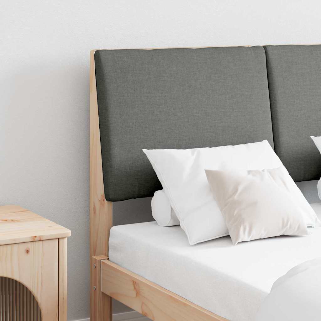 Gepolstertes Kopfteil Dunkelgrau 120 cm Massives Kiefernholz