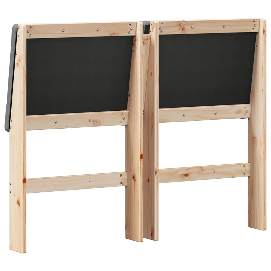 Gepolstertes Kopfteil Dunkelgrau 120 cm Massives Kiefernholz