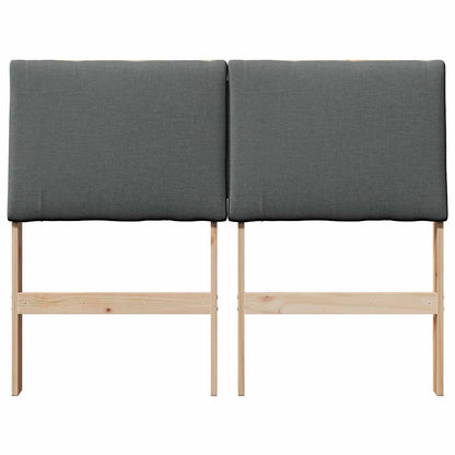 Gepolstertes Kopfteil Dunkelgrau 120 cm Massives Kiefernholz