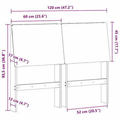 Gepolstertes Kopfteil Schwarz 120 cm Massives Kiefernholz