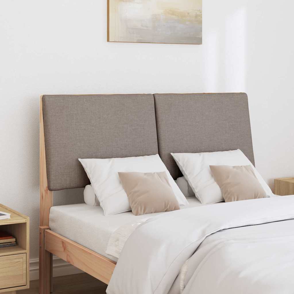 vidaXL Gepolstertes Kopfteil Taupe 120 cm Massives Kiefernholz