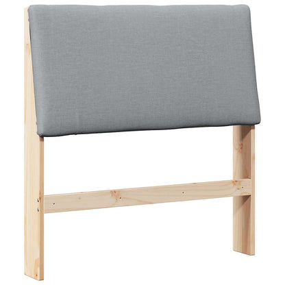 Gepolstertes Kopfteil Hellgrau 100 cm Massives Kiefernholz