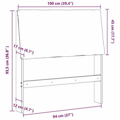 Gepolstertes Kopfteil Schwarz 100 cm Massives Kiefernholz