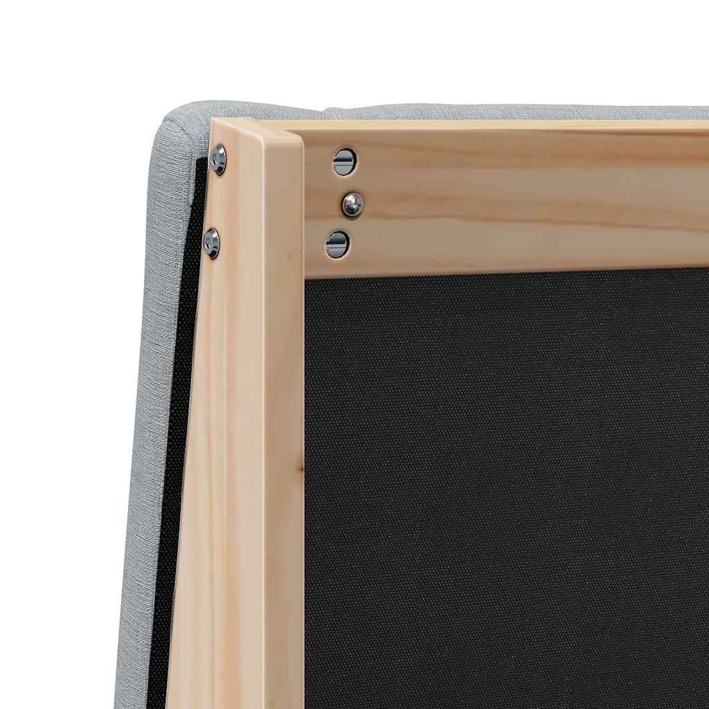 Gepolstertes Kopfteil Hellgrau 90 cm Massives Kiefernholz