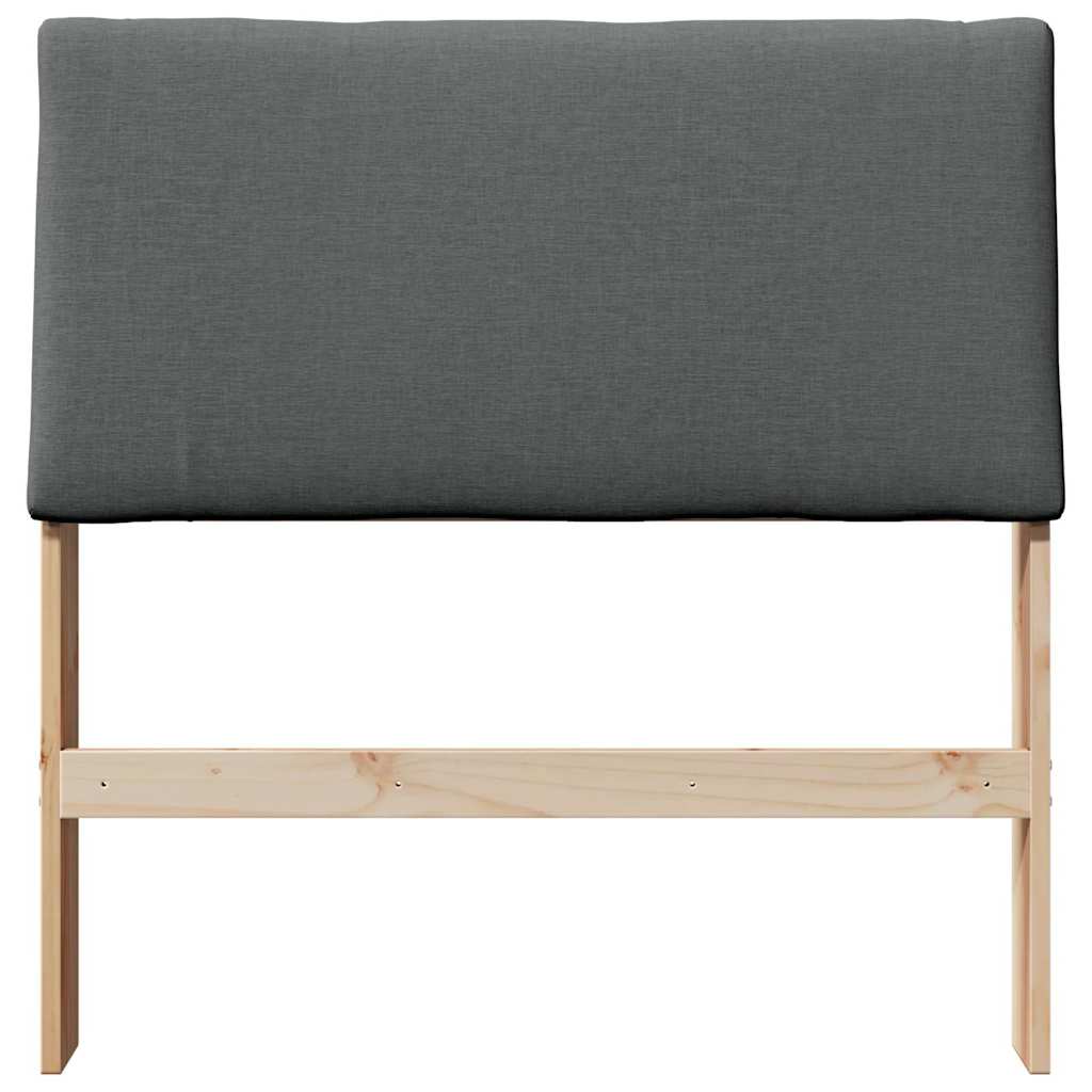 vidaXL Gepolstertes Kopfteil Dunkelgrau 90 cm Massives Kiefernholz