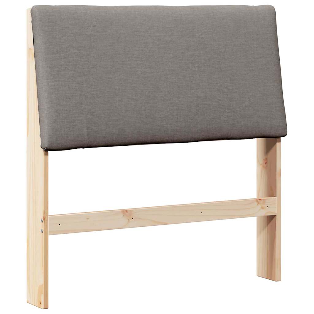 vidaXL Gepolstertes Kopfteil Taupe 90 cm Massives Kiefernholz