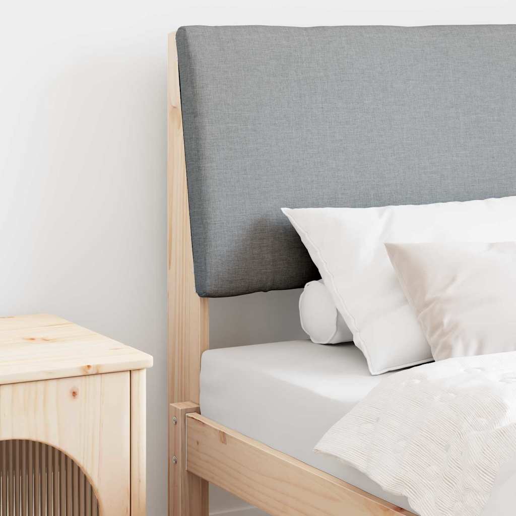 Gepolstertes Kopfteil Hellgrau 80 cm Massives Kiefernholz