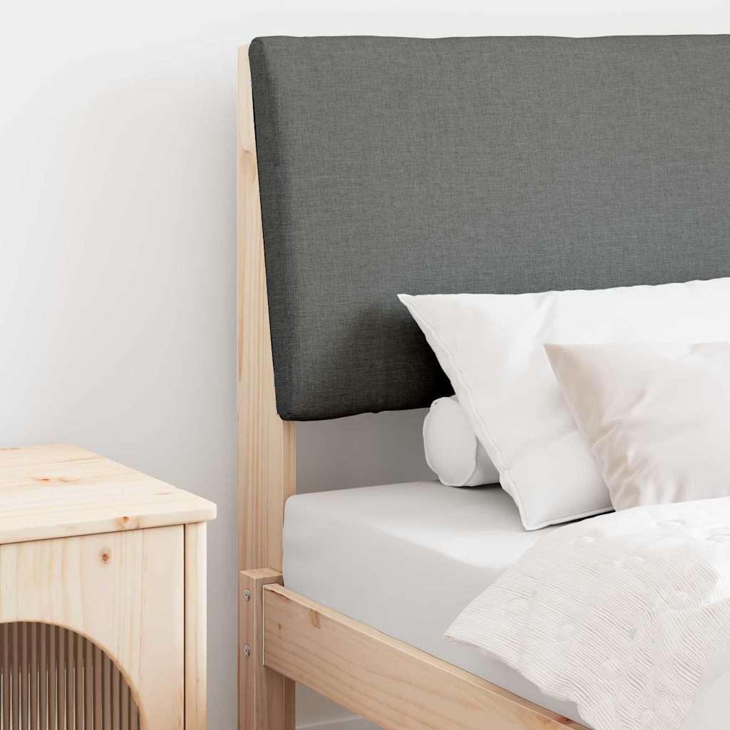 Gepolstertes Kopfteil Dunkelgrau 80 cm Massives Kiefernholz