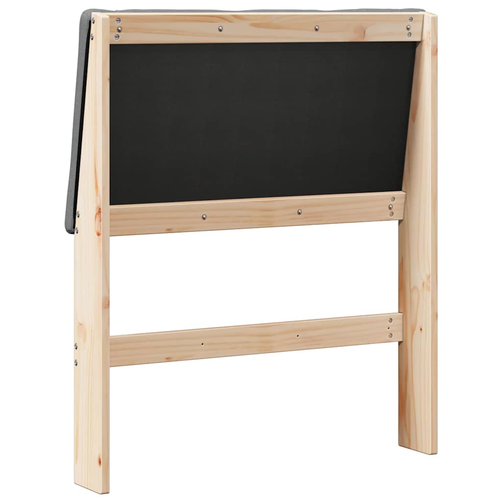 Gepolstertes Kopfteil Dunkelgrau 80 cm Massives Kiefernholz