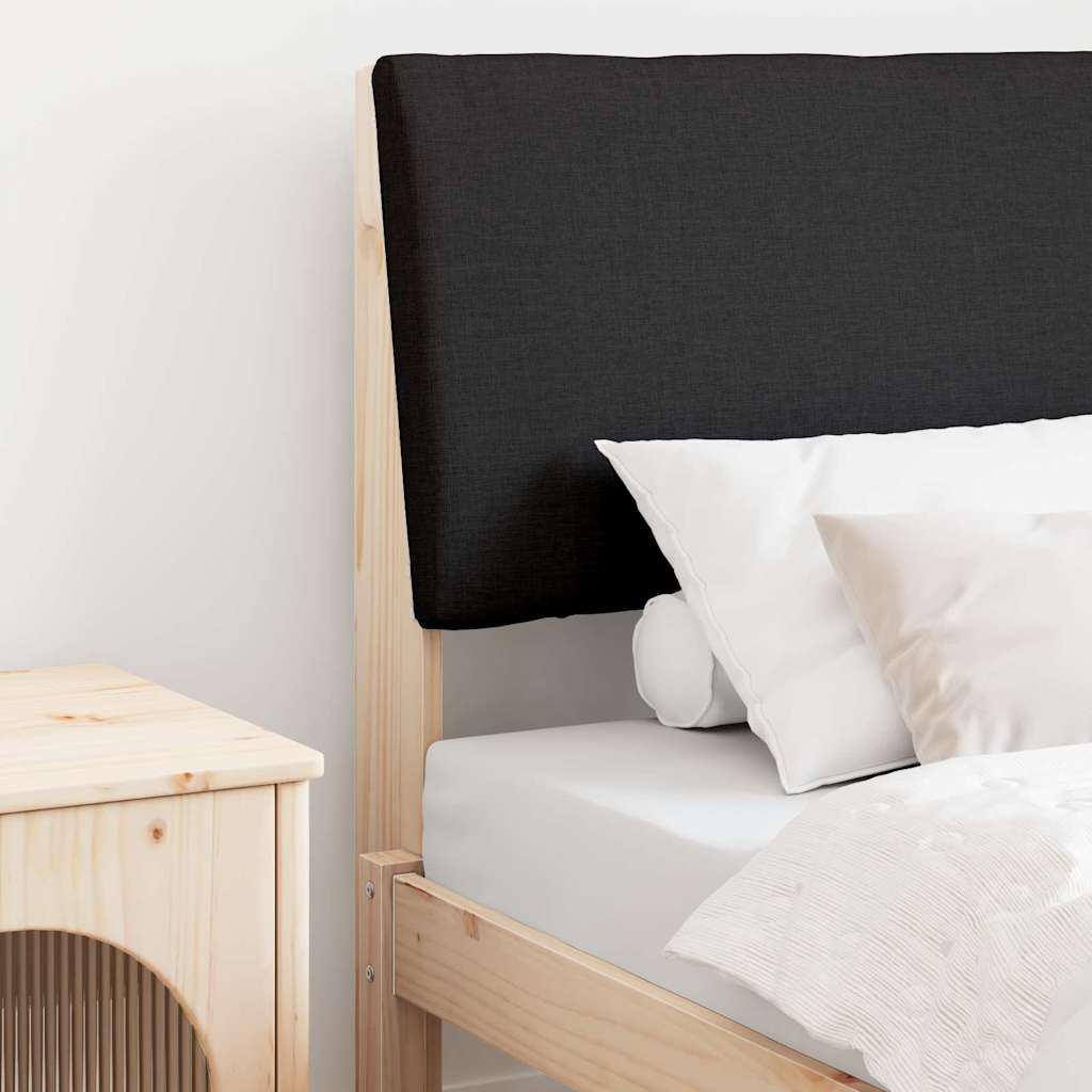 vidaXL Gepolstertes Kopfteil Schwarz 80 cm Massives Kiefernholz