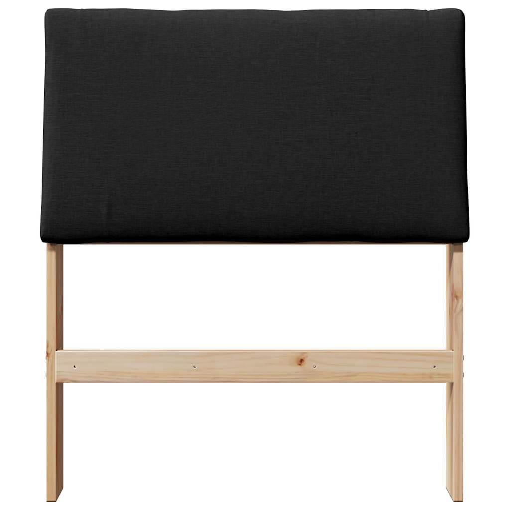 vidaXL Gepolstertes Kopfteil Schwarz 80 cm Massives Kiefernholz