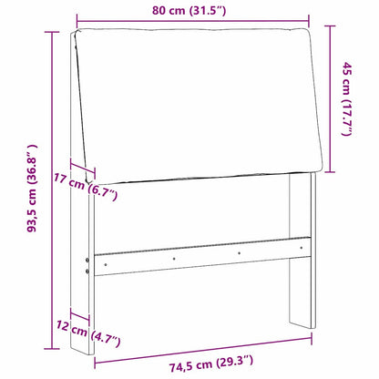vidaXL Gepolstertes Kopfteil Schwarz 80 cm Massives Kiefernholz