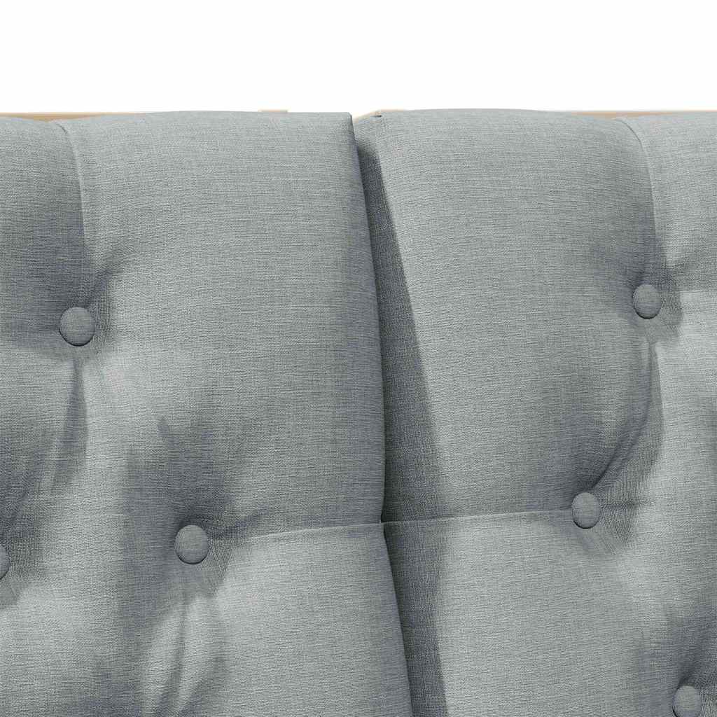 Gepolstertes Kopfteil Hellgrau 200 cm Massives Kiefernholz