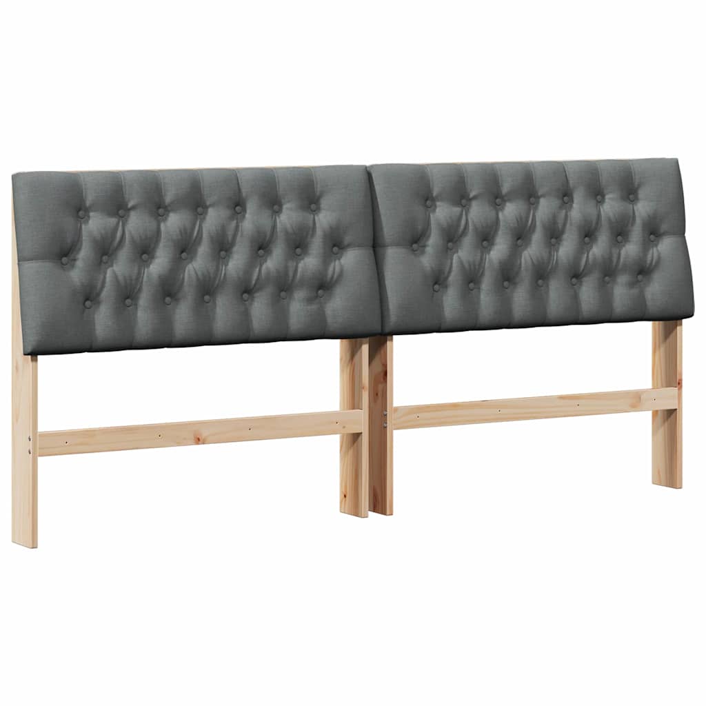 Gepolstertes Kopfteil Dunkelgrau 200 cm Massives Kiefernholz