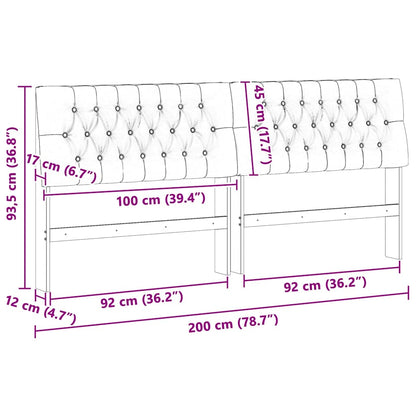 Gepolstertes Kopfteil Dunkelgrau 200 cm Massives Kiefernholz