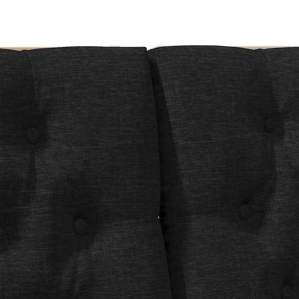 vidaXL Gepolstertes Kopfteil Schwarz 200 cm Massives Kiefernholz