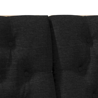 vidaXL Gepolstertes Kopfteil Schwarz 200 cm Massives Kiefernholz
