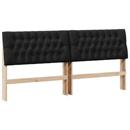 vidaXL Gepolstertes Kopfteil Schwarz 200 cm Massives Kiefernholz