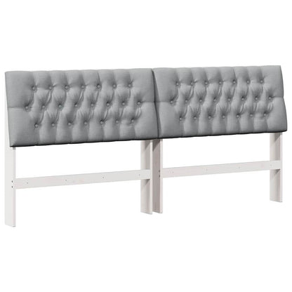 Gepolstertes Kopfteil Hellgrau 200 cm Massives Kiefernholz