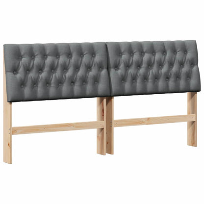 Gepolstertes Kopfteil Dunkelgrau 180 cm Massives Kiefernholz