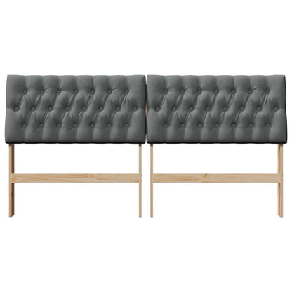 Gepolstertes Kopfteil Dunkelgrau 180 cm Massives Kiefernholz