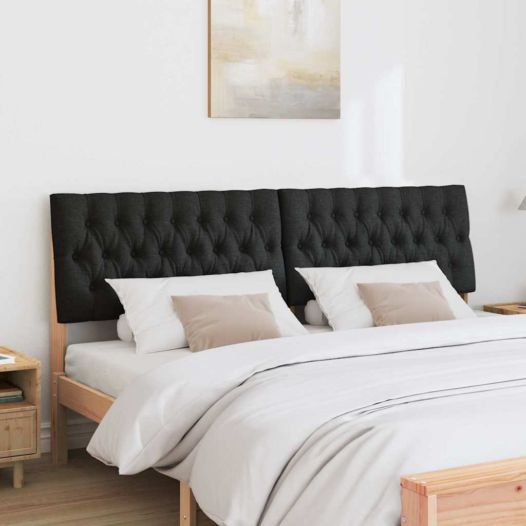 vidaXL Gepolstertes Kopfteil Schwarz 180 cm Massives Kiefernholz