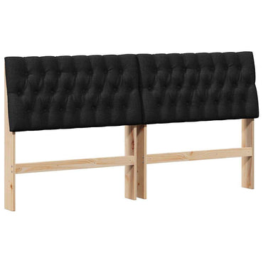 vidaXL Gepolstertes Kopfteil Schwarz 180 cm Massives Kiefernholz
