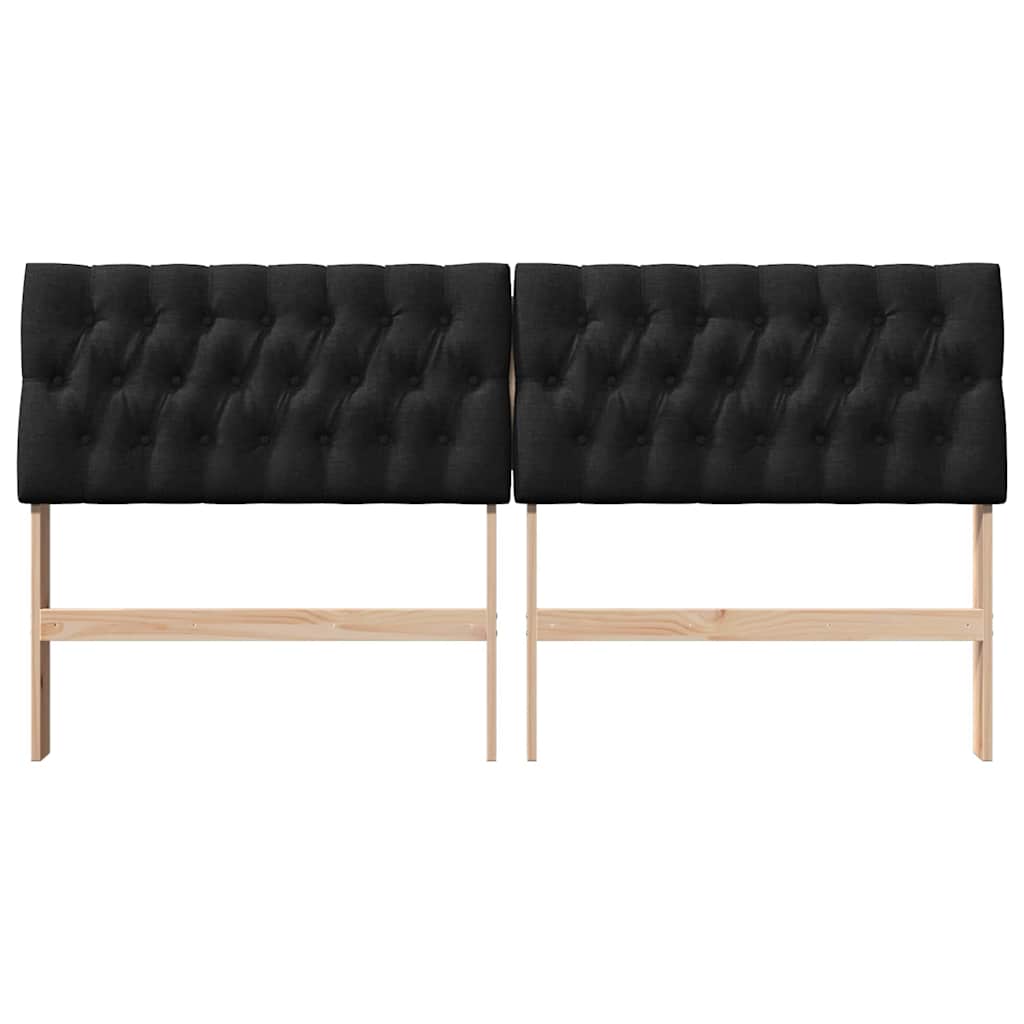 vidaXL Gepolstertes Kopfteil Schwarz 180 cm Massives Kiefernholz