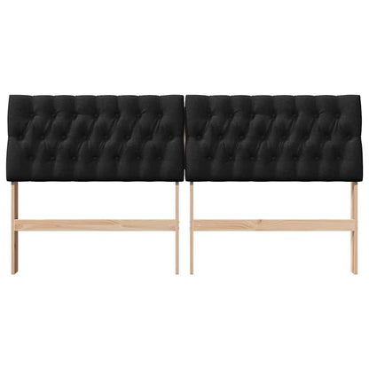 vidaXL Gepolstertes Kopfteil Schwarz 180 cm Massives Kiefernholz
