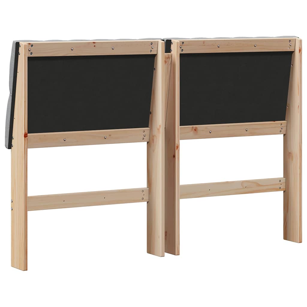 Gepolstertes Kopfteil Hellgrau 160 cm Massives Kiefernholz