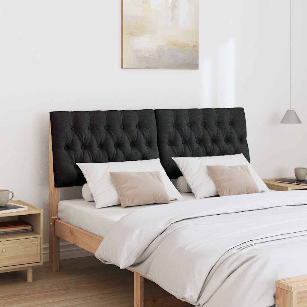 vidaXL Gepolstertes Kopfteil Schwarz 160 cm Massives Kiefernholz
