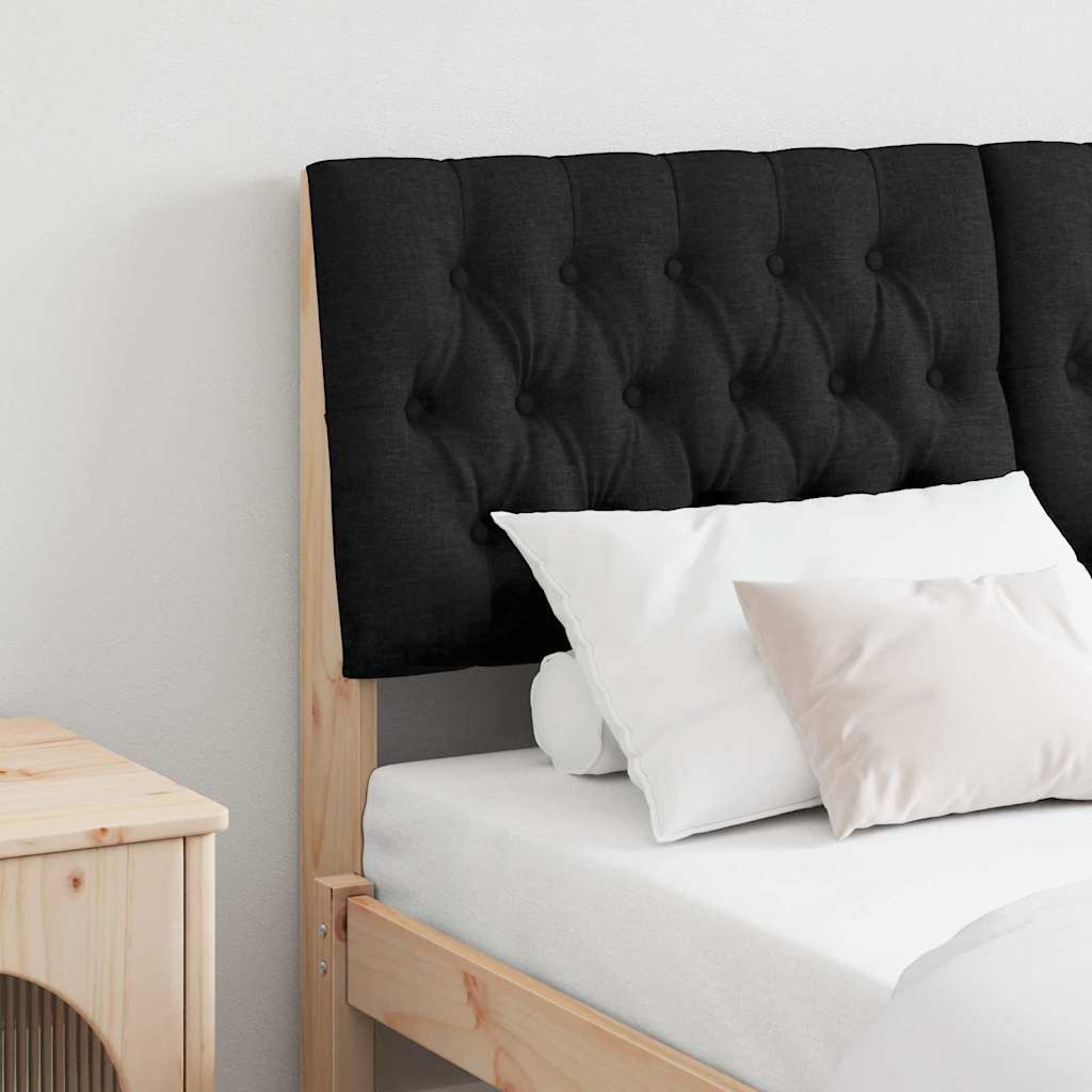 vidaXL Gepolstertes Kopfteil Schwarz 150 cm Massives Kiefernholz