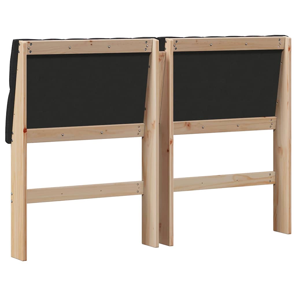 vidaXL Gepolstertes Kopfteil Schwarz 150 cm Massives Kiefernholz