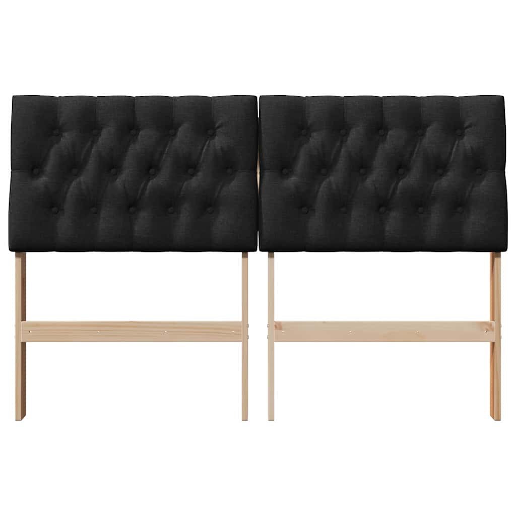 vidaXL Gepolstertes Kopfteil Schwarz 150 cm Massives Kiefernholz