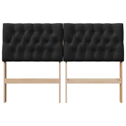 vidaXL Gepolstertes Kopfteil Schwarz 150 cm Massives Kiefernholz