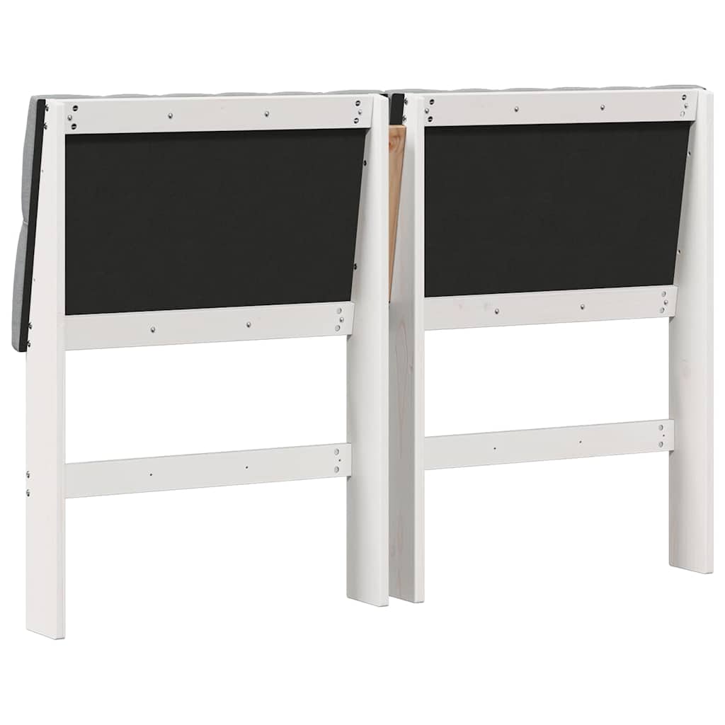 Gepolstertes Kopfteil Hellgrau 150 cm Massives Kiefernholz