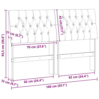 Gepolstertes Kopfteil Dunkelgrau 140 cm Massives Kiefernholz