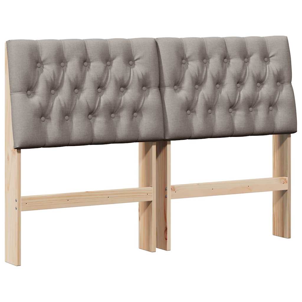 vidaXL Gepolstertes Kopfteil Taupe 140 cm Massives Kiefernholz