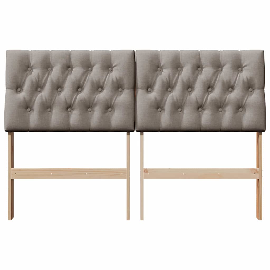 vidaXL Gepolstertes Kopfteil Taupe 140 cm Massives Kiefernholz